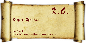 Kopa Opika névjegykártya